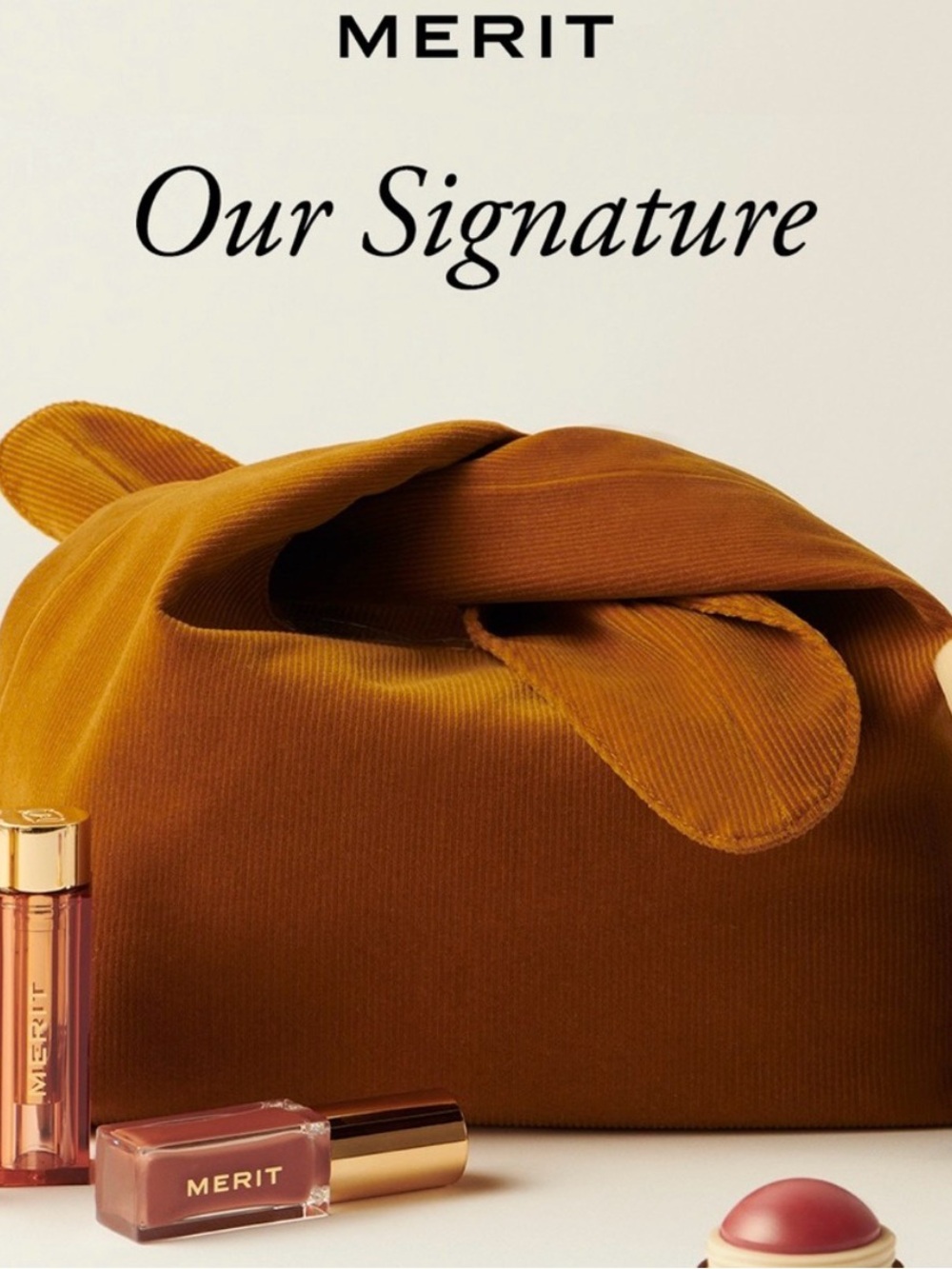 Merit Corduroy Signature Cosmetic Bag